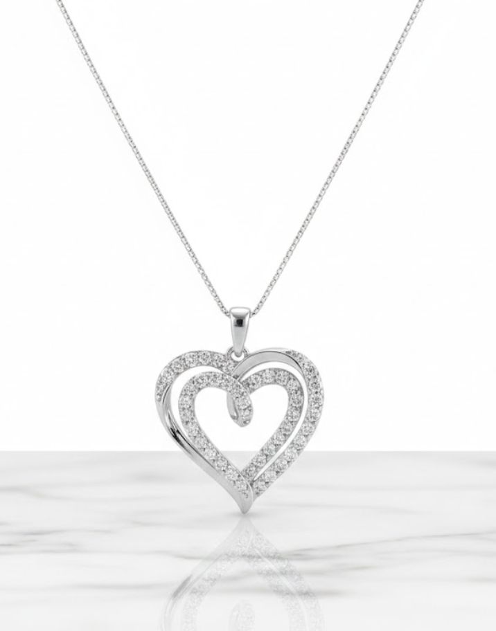 10KW .14CTW LAB DIA HEART PENDANT