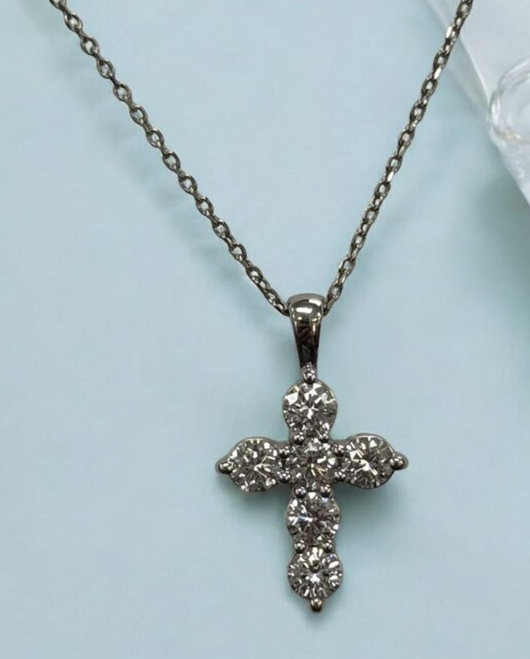 PLATINUM .90CTW LAB DIA CROSS