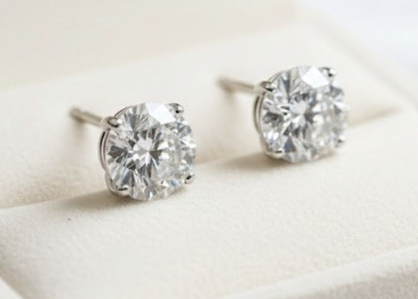 14K WG 2.50TW LAB DIA STUD