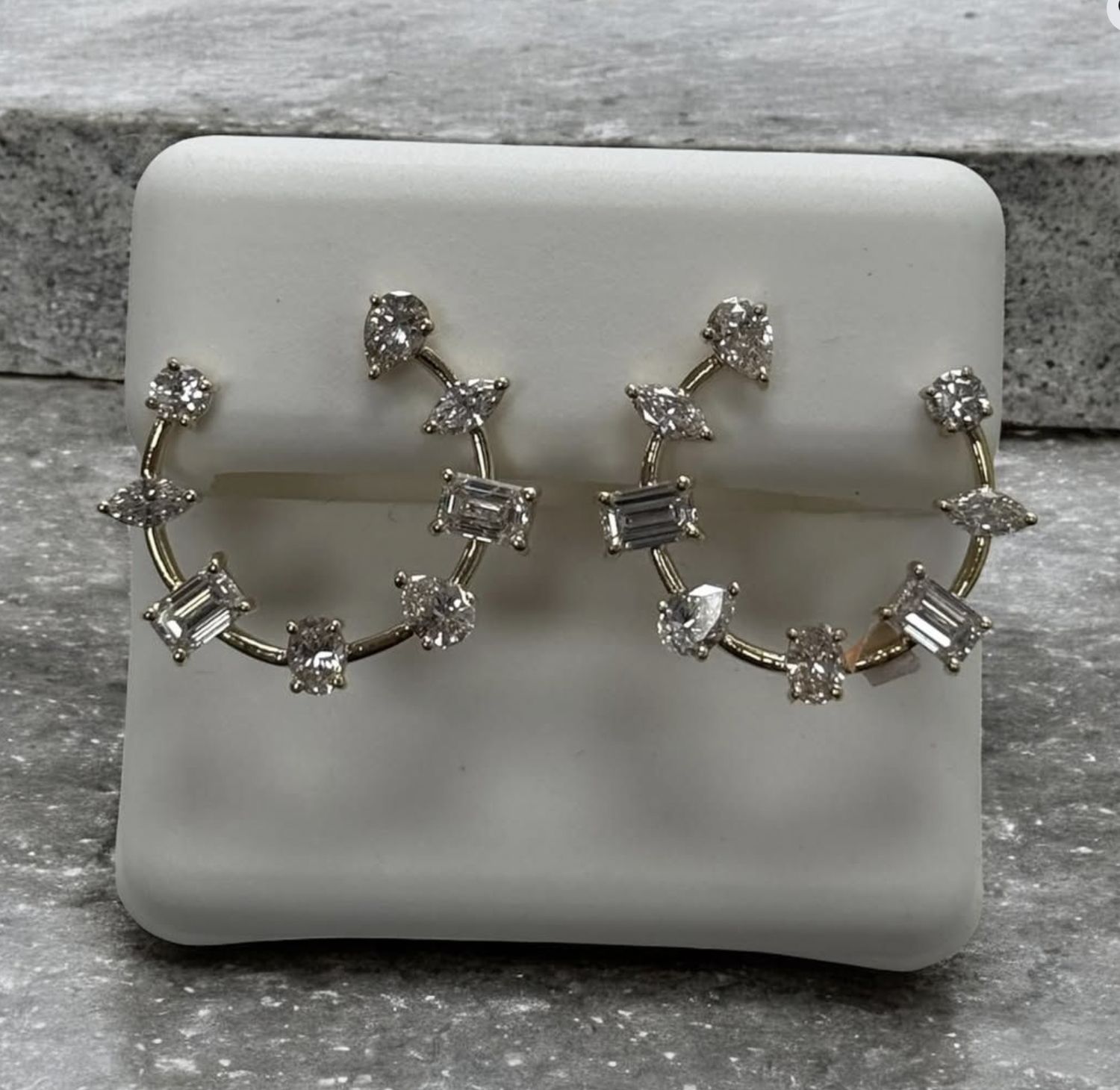 14KY 1.85CTTW LAB DIA CIRCLE EAR