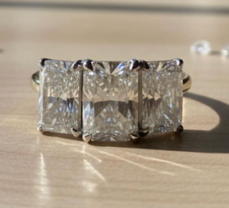14K 6.91CTTW LAB 2.82CTR RADIANT RING