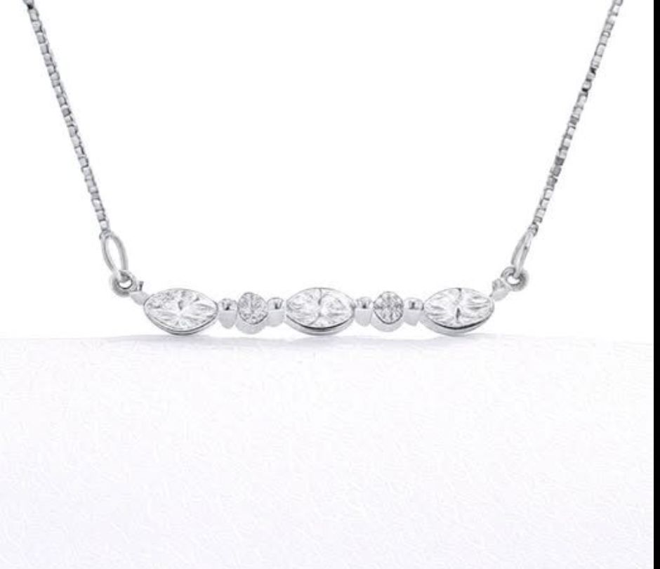 14KW .22CTW LAB DIA BAR NECK