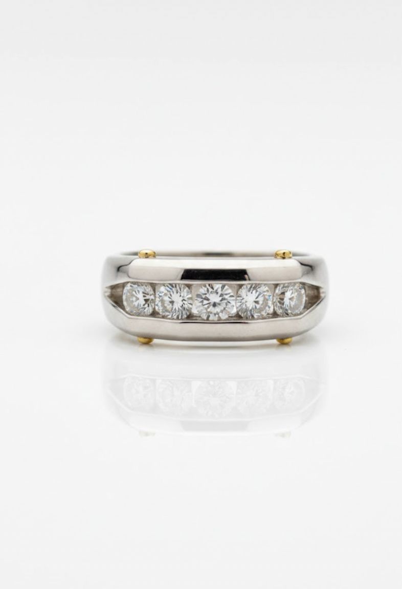 14K 1.02CTW LAB DIA GENTS RING 6.6G