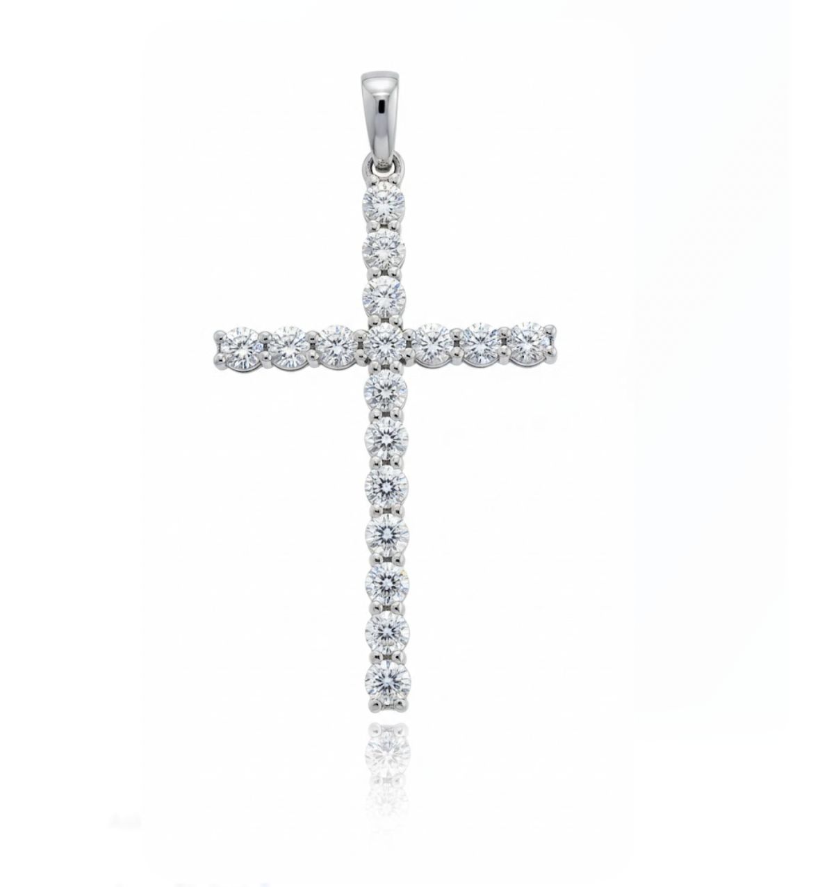 14KW .85TW LAB DIA CROSS PENDANT