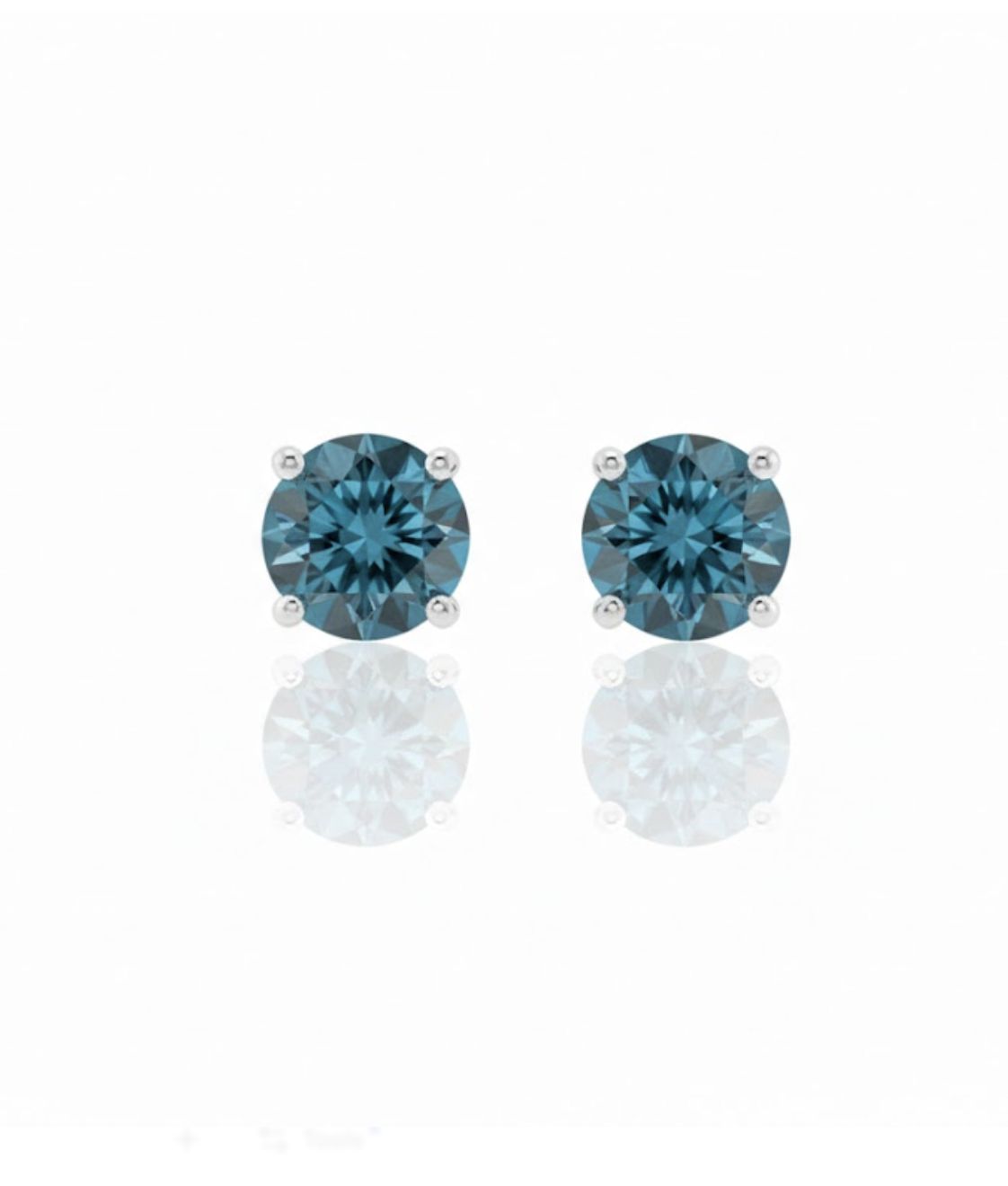 14K 2.05CTW LAB BLUE DIAMOND STUD, Colour: WG