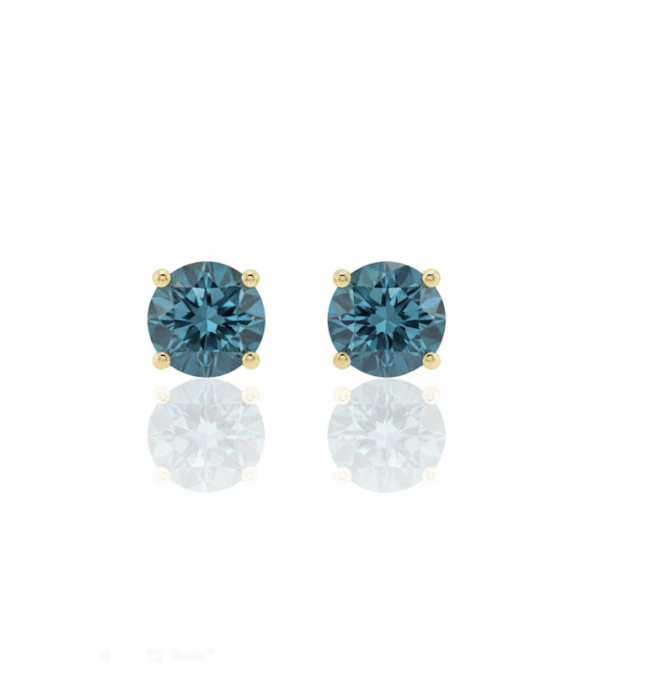 14K 2.05CTW LAB BLUE DIAMOND STUD