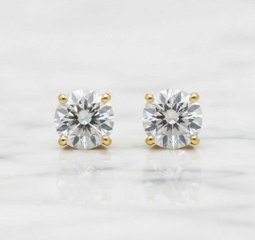 14KY 3.00CTW LAB STUDS