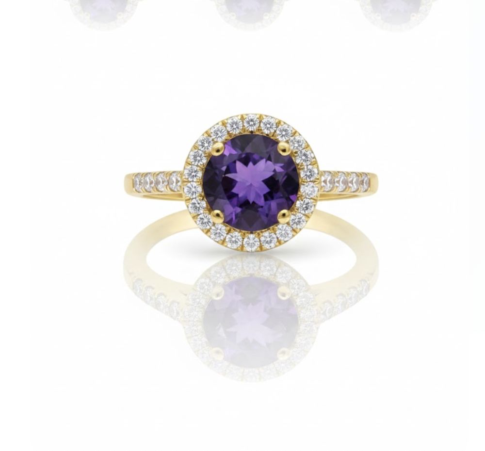 14K .10TW DIA AMETHYST RING 2.5G