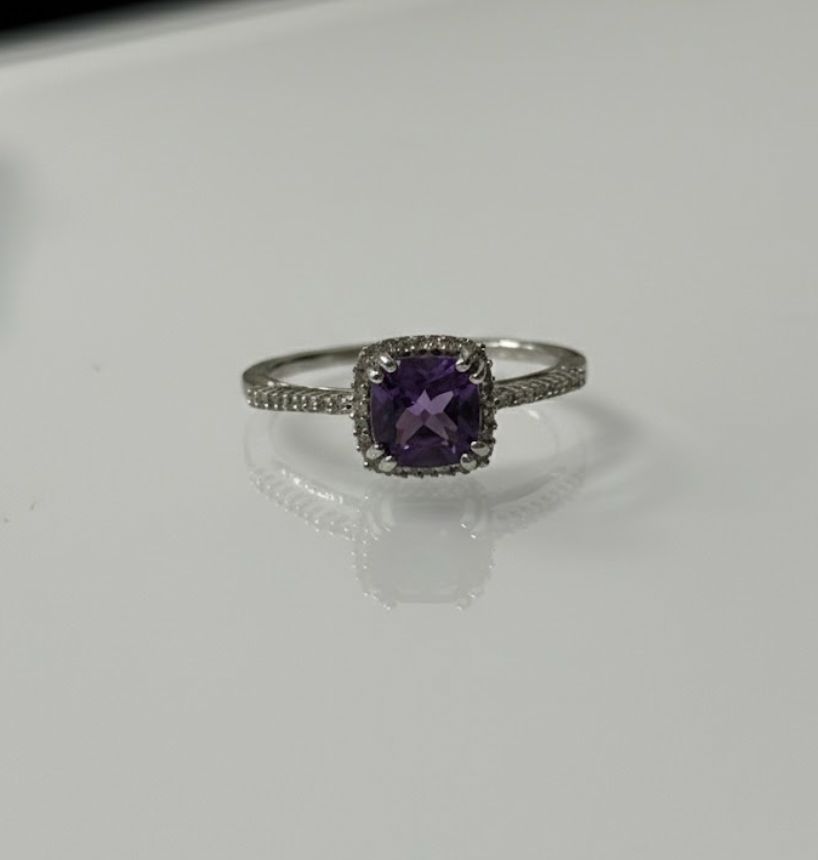 10K AMETHYST .15TW DIA RING 2.1G