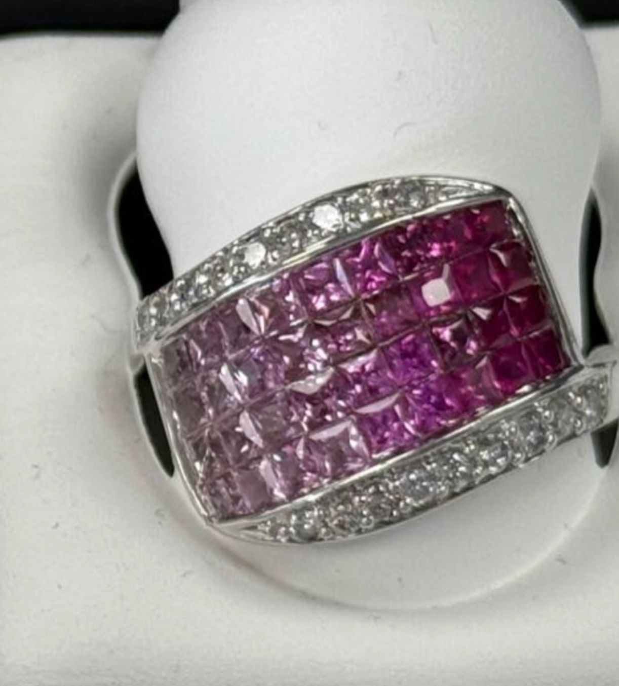 14KW 5g .38TW DIA 2.1TW PINK SAPPH RING