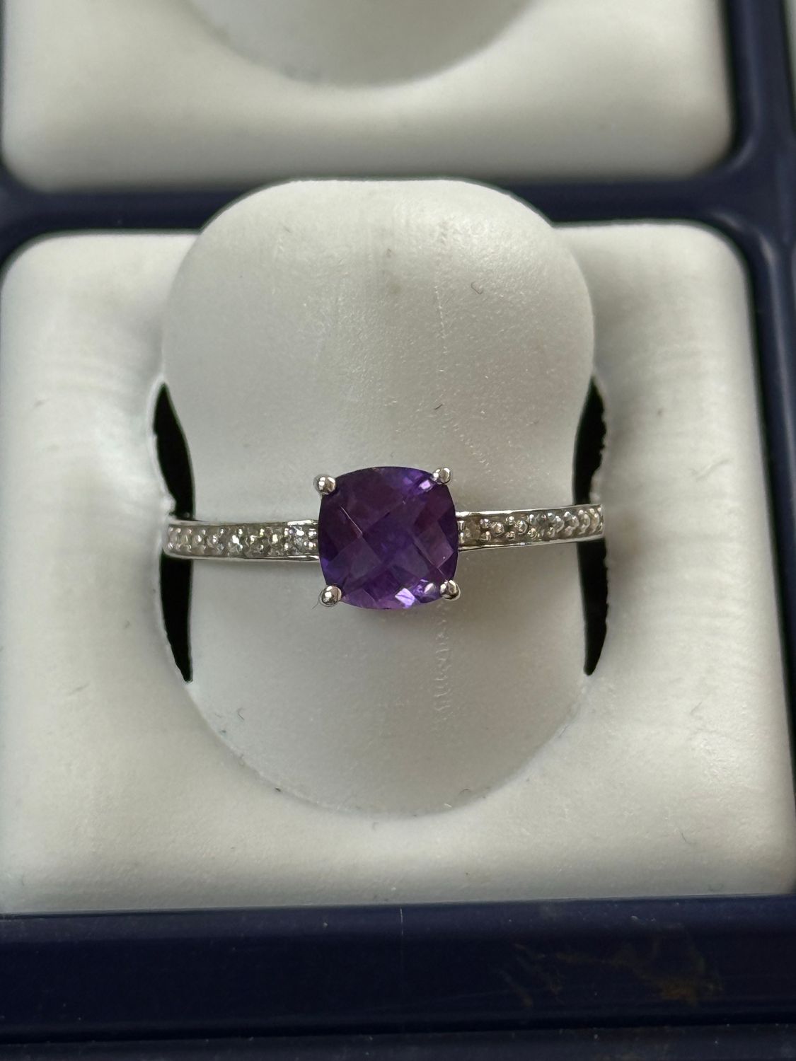 10K AMETHYST .02TW DIA RING
