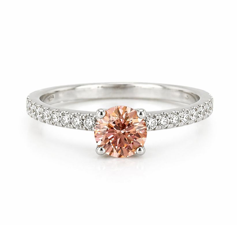 18KW .30TW NAT DIA .55CT PINK LAB RING