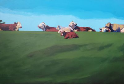Eight Cows on a Ridge