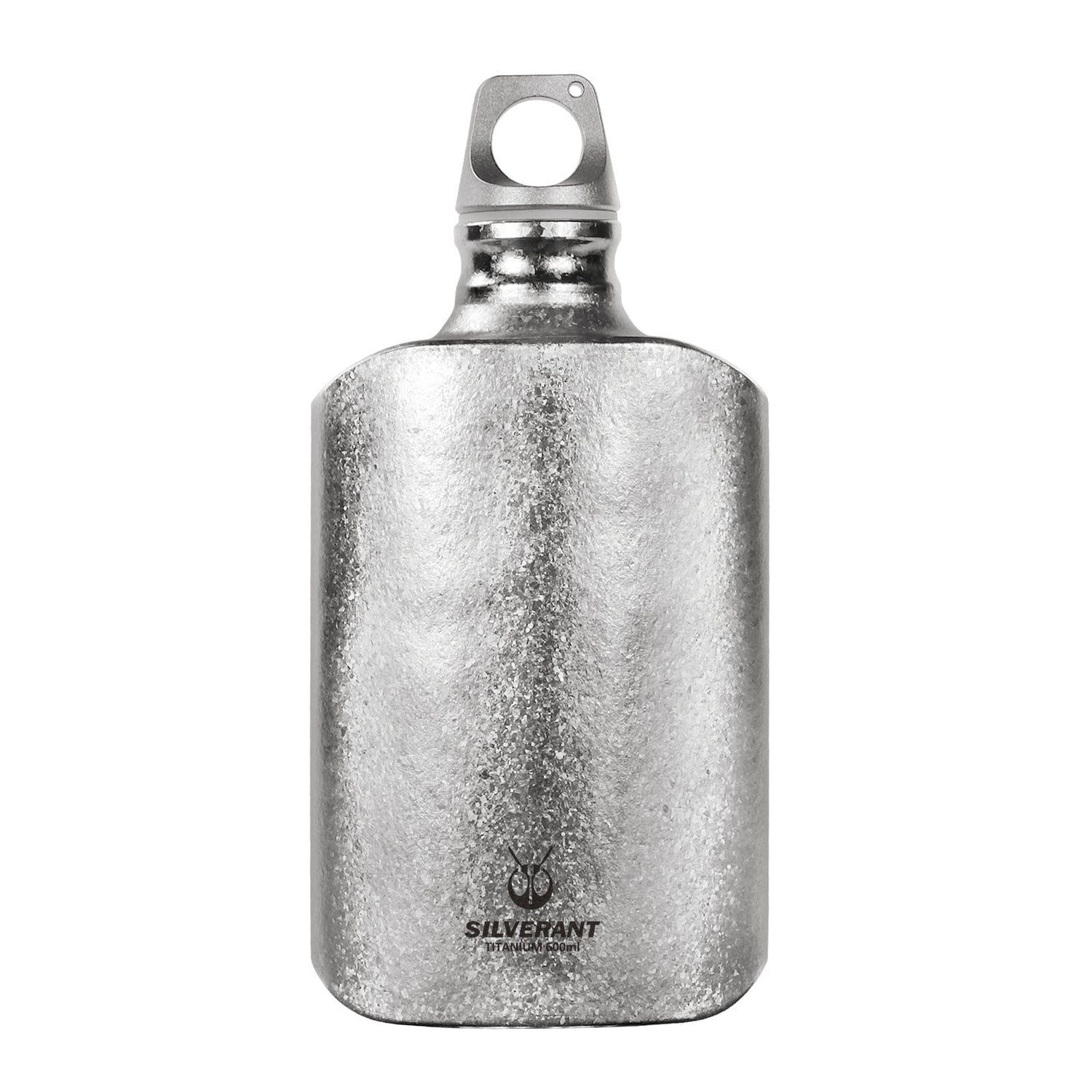 SilverAnt 鈦晶隨身扁平壺 600ml Ultralight Titanium Water Bottle - Slim (Crystallized) | 超輕量 | 耐腐蝕 | 可燒水