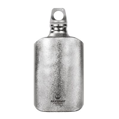 SilverAnt 鈦晶隨身扁平壺 600ml Ultralight Titanium Water Bottle - Slim (Crystallized) | 超輕量 | 耐腐蝕 | 可燒水