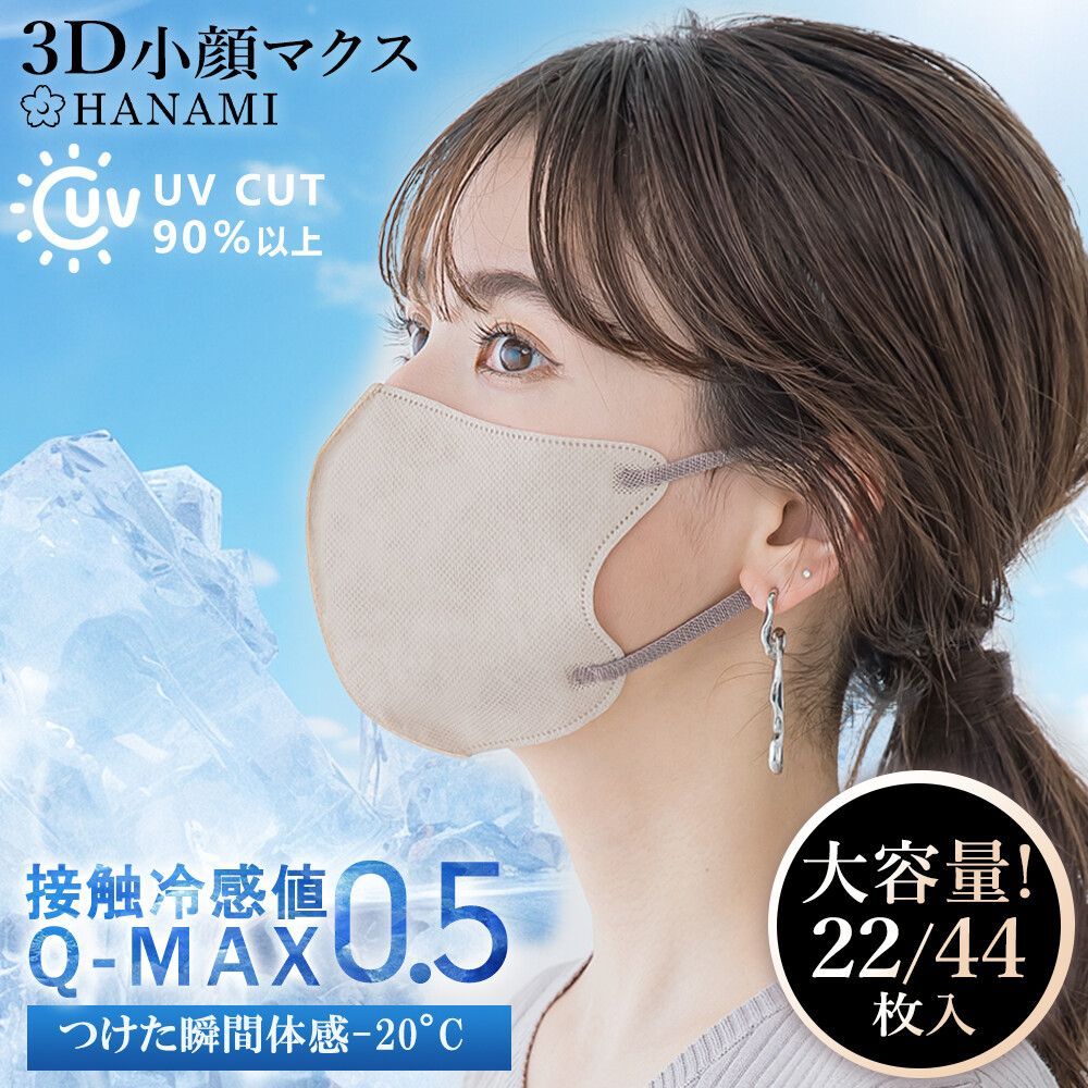 日本直送 HANAMI 冷感降溫立體3D小顏口罩 Cooling Mask (11片裝x2袋) | 高Q-MAX冷感值0.5 日本直送 HANAMI 冷感降溫立體3D小顏口罩 Cooling Mask (11片裝x2袋) | 高Q-MAX冷感值0.5