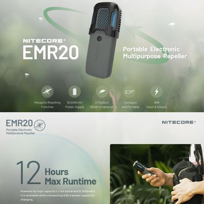 NITECORE EMR20 Outdoor Portable Electronic Multipurpose Mosquito Repeller 戶外便攜充電式多功能驅蚊機 | 可充手機電 NITECORE EMR20 Outdoor Portable Electronic Multipurpose Mosquito Repeller 戶外便攜充電式多功能驅蚊機 | 可充手機電