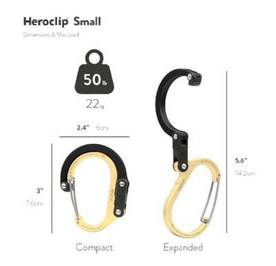 HEROCLIP Small (承重 50 lb) 細碼萬用掛鉤 Gear Clip | Carabiner Hook Clip