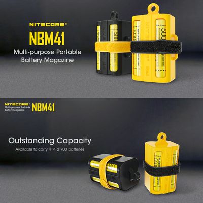 NITECORE NBM41 Battery Magazine for 21700 and 18650 Batteries 鋰電池 收納套 電池盒 電池保護箱-黃色