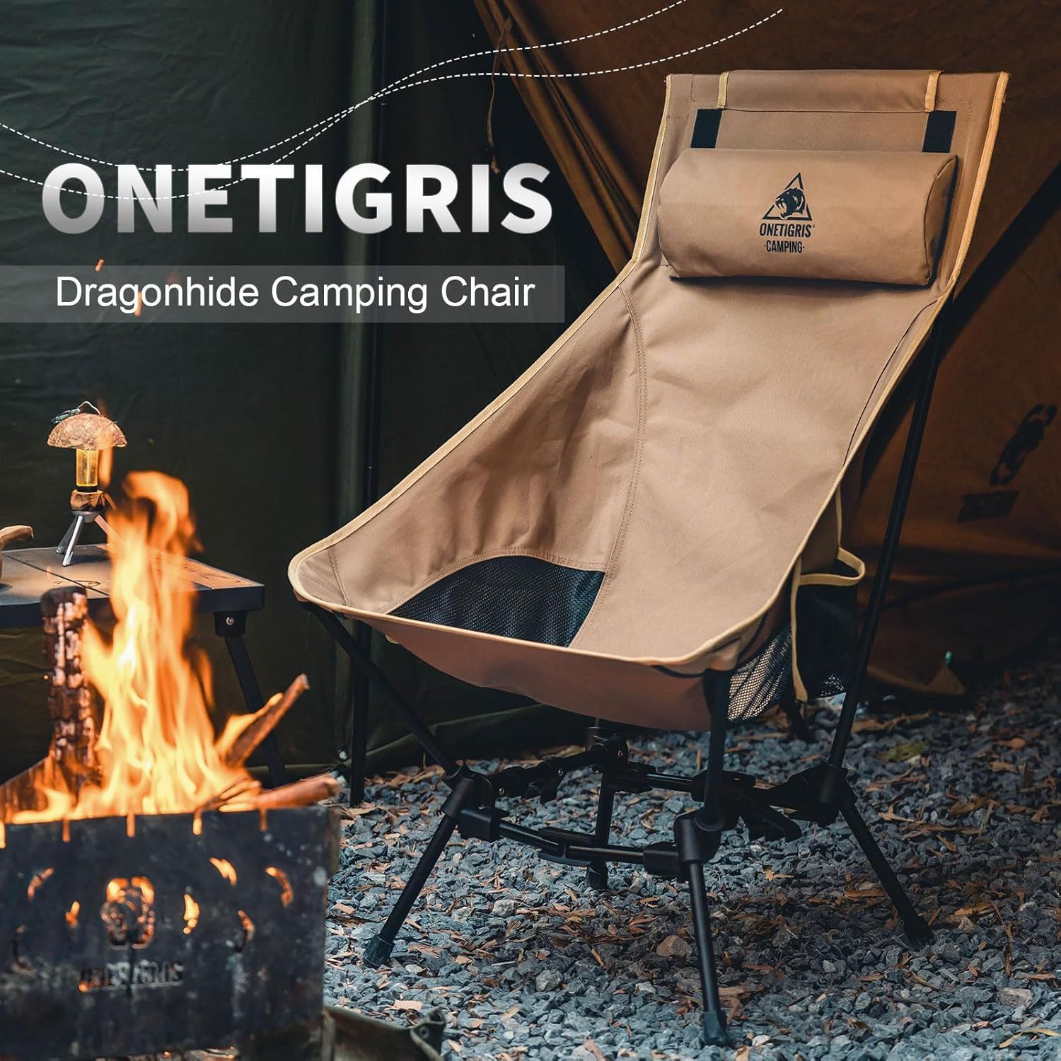 OneTigris Dragonhide camping chair 舒適高背露營椅 | 兩種高度 | 有頭枕