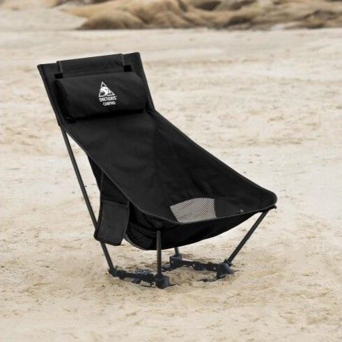 OneTigris Dragonhide camping chair 舒適高背露營椅 | 兩種高度 | 有頭枕, Color 顏色: Black 黑色