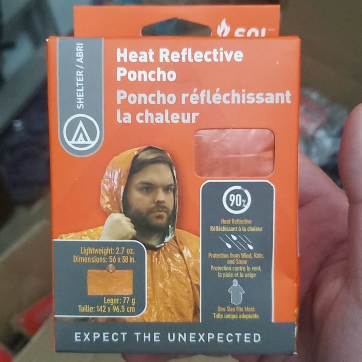 SOL Heat Reflective Poncho 成人戶外保暖斗篷雨衣