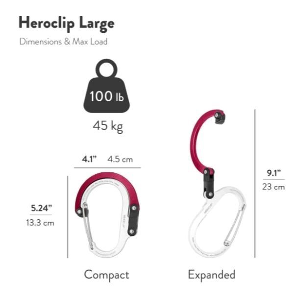 HEROCLIP Large (承重 100 lb) 大碼萬用掛鉤 Gear Clip | Carabiner Hook Clip HEROCLIP Large (承重 100 lb) 大碼萬用掛鉤 Gear Clip | Carabiner Hook Clip