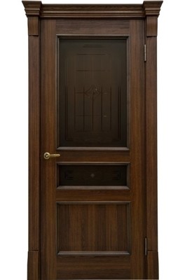 Дверь остекленная массив шпон "КАЛИНА" (АМК 12к) дуб греческий, "АМК"