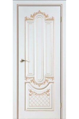 Дверь глухая массив шпонированный "Александрия" белое золото + патина, Версаль