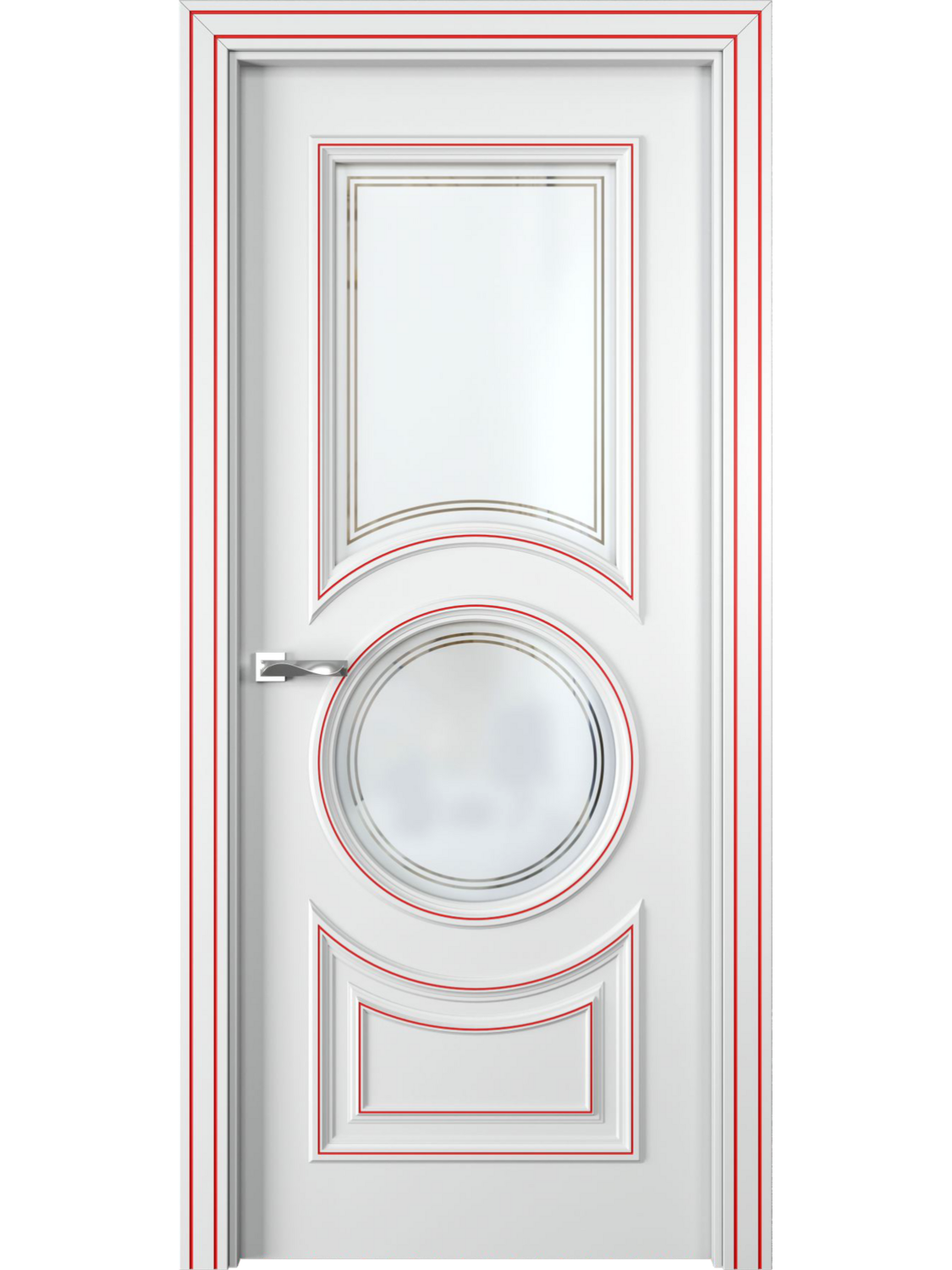 Дверь "PV 4", белоснежный софт, остекленная, Vitory