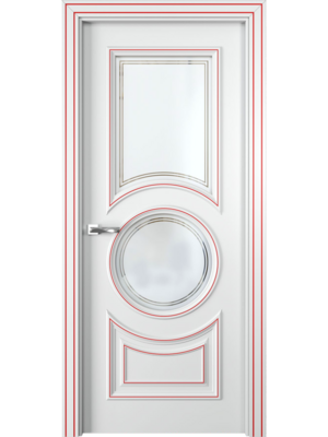 Дверь "PV 4", белоснежный софт, остекленная, Vitory