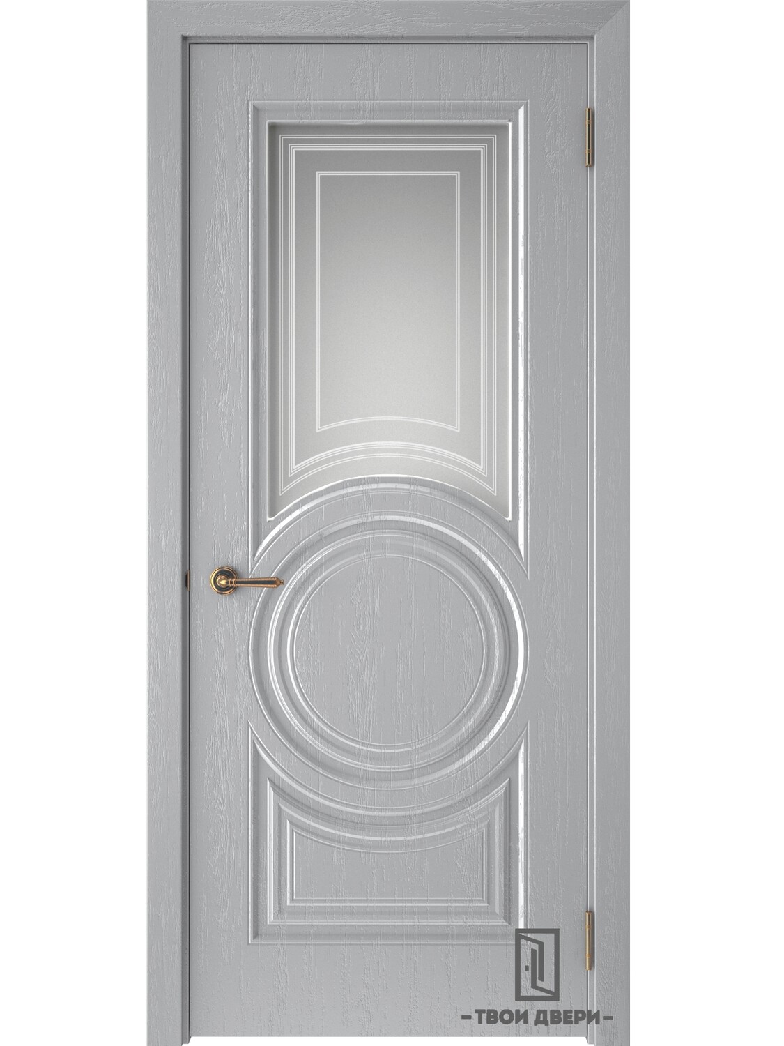 Дверь межкомнатная остекленная "СКАНДИ 5", вуд серый