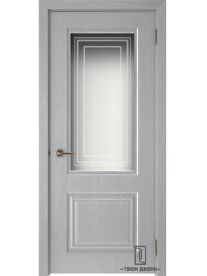 Дверь межкомнатная остекленная "СКАНДИ 2", вуд серый
