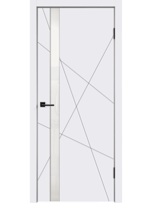 Дверь межкомнатная "ТОСКАНА" белый эмалит, белое стекло