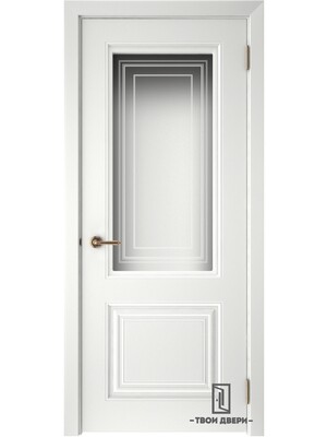 Дверь межконатная остекленная "СКАНДИ 2", эмаль белая