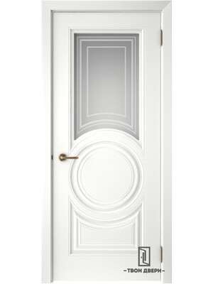 Дверь межкомнатная остекленная "СКАНДИ 5", эмаль белая