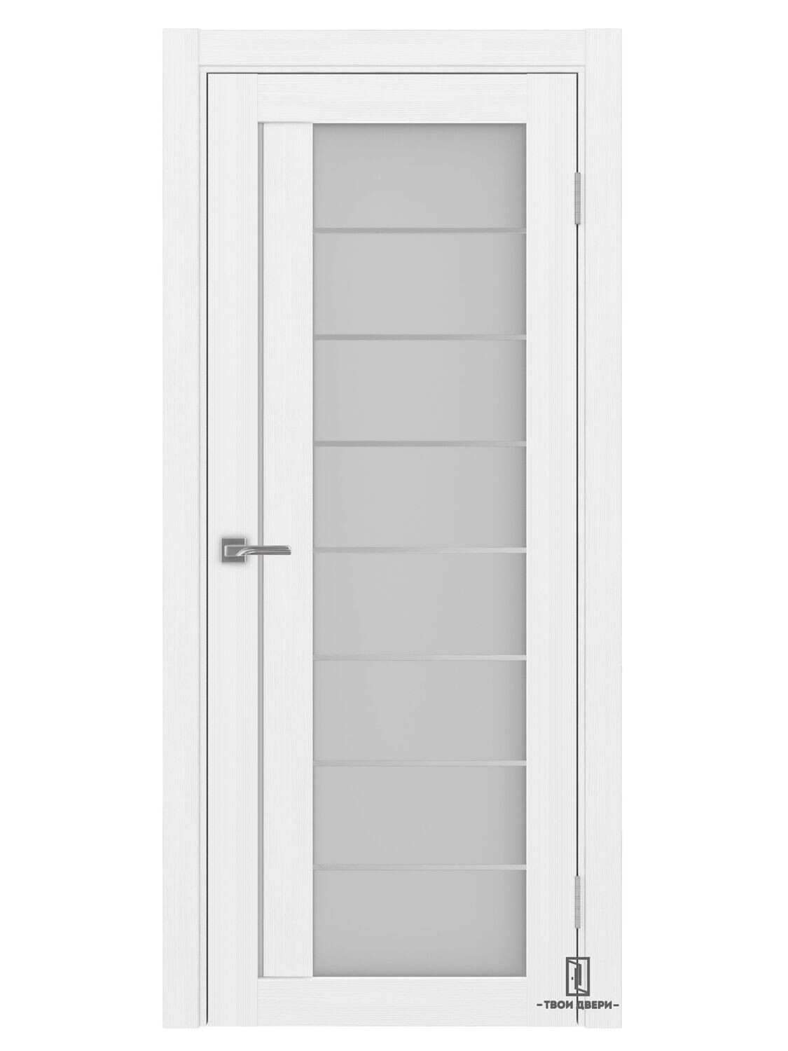 Дверь межкомнатная "Оптима Порте АСС 524" молдинги, белый лед