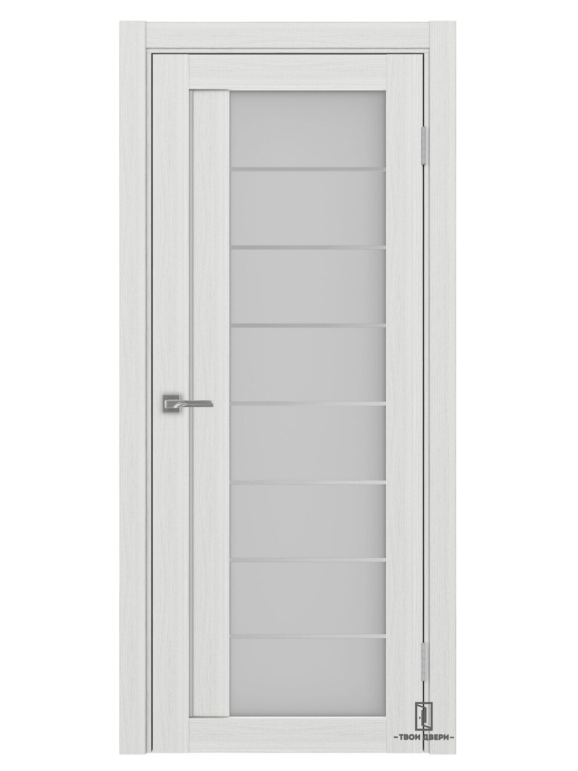 Дверь межкомнатная "Оптима Порте АСС 524" молдинги, ясень серебристый