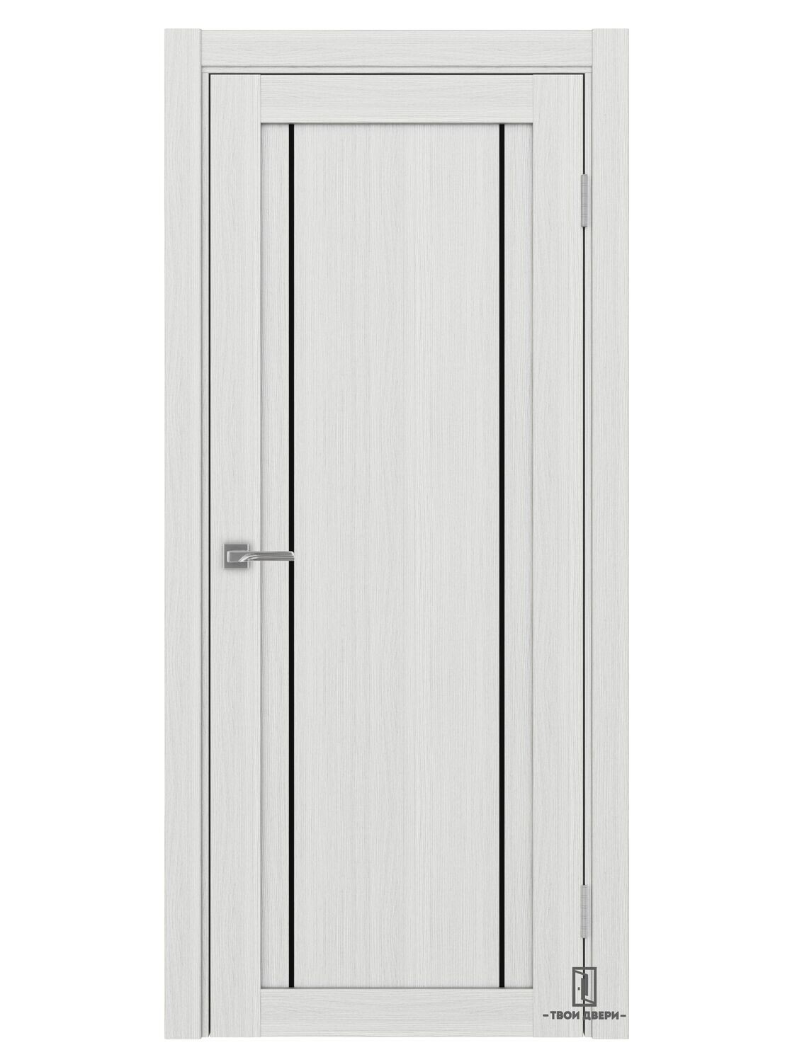 Дверь межкомнатная АПП 522.111 (черные молдинги), ясень серебристый, Ширина полотна, мм: 600