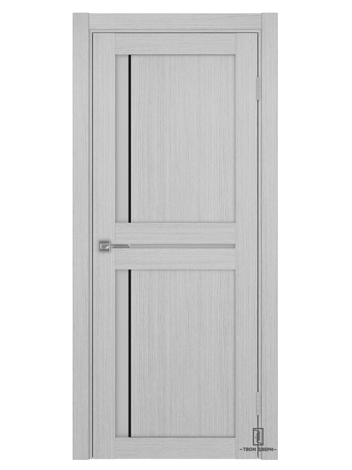 Дверь межкомнатная АПС 523.221 (черные молдинги), дуб серый