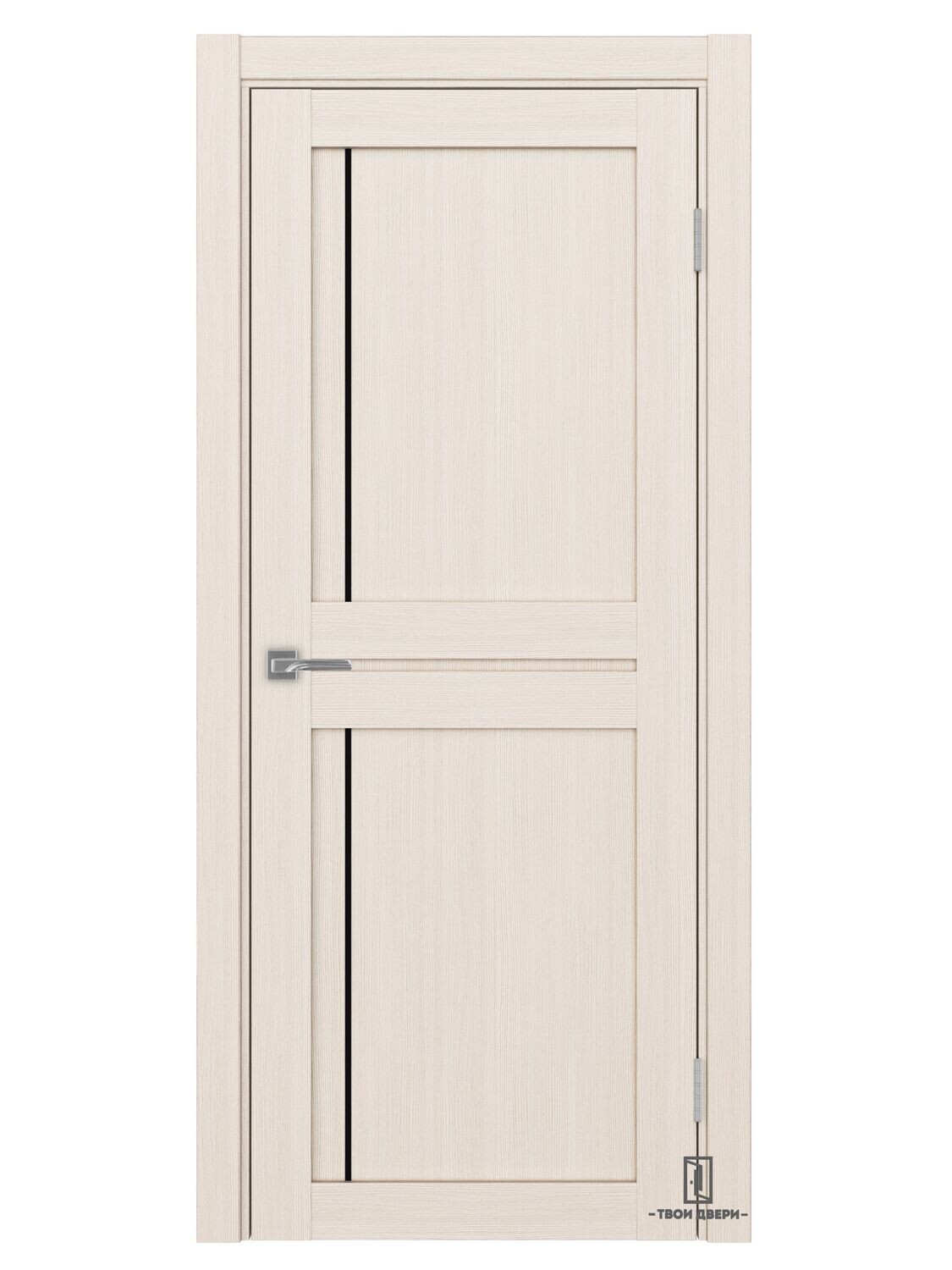 Дверь межкомнатная АПП 523.111 (черный молдинг), ясень перламутровый