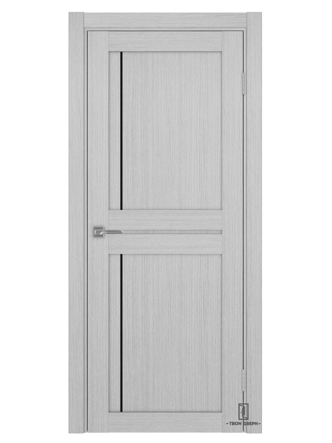 Дверь межкомнатная АПП 523.111 (черный молдинг), дуб серый