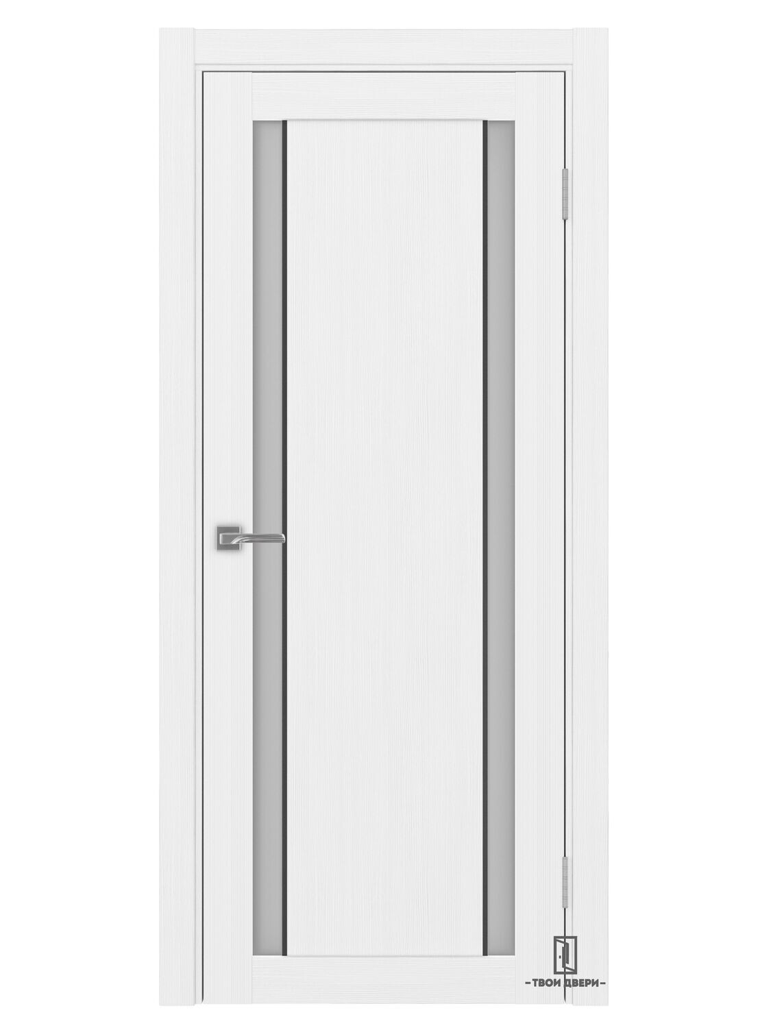 Дверь межкомнатная АПС 522.212 черный молдинг, белый лед