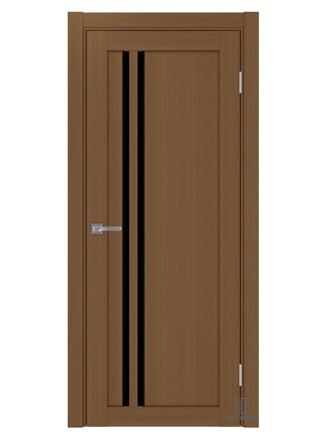 Дверь межкомнатная АПС 525 лакобель (черные молдинги), орех