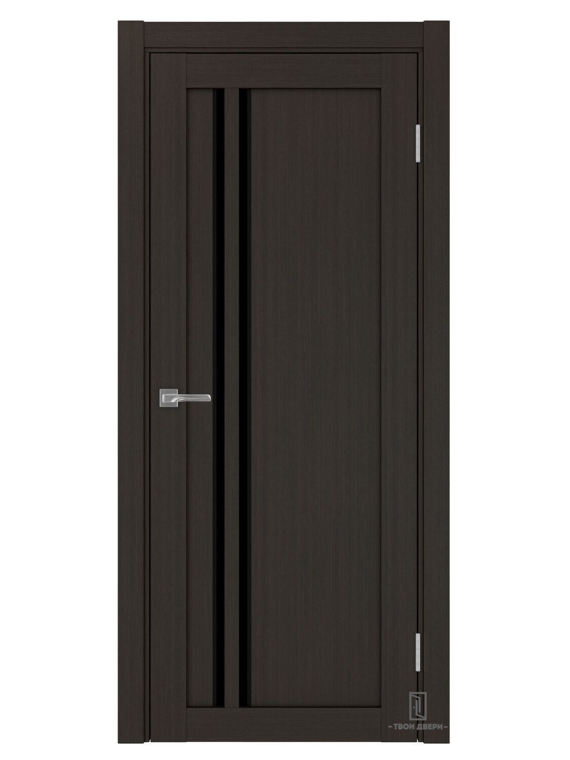 Дверь межкомнатная АПС 525 лакобель (черные молдинги), венге, Ширина полотна, мм: 600