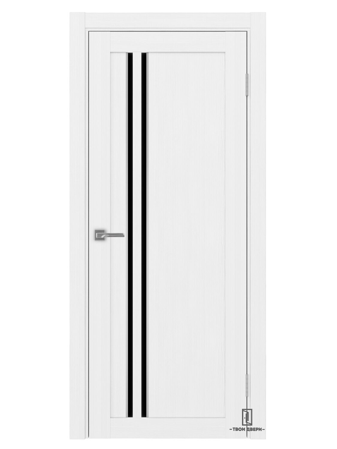 Дверь межкомнатная АПС 525 лакобель (молдинги), белый лед