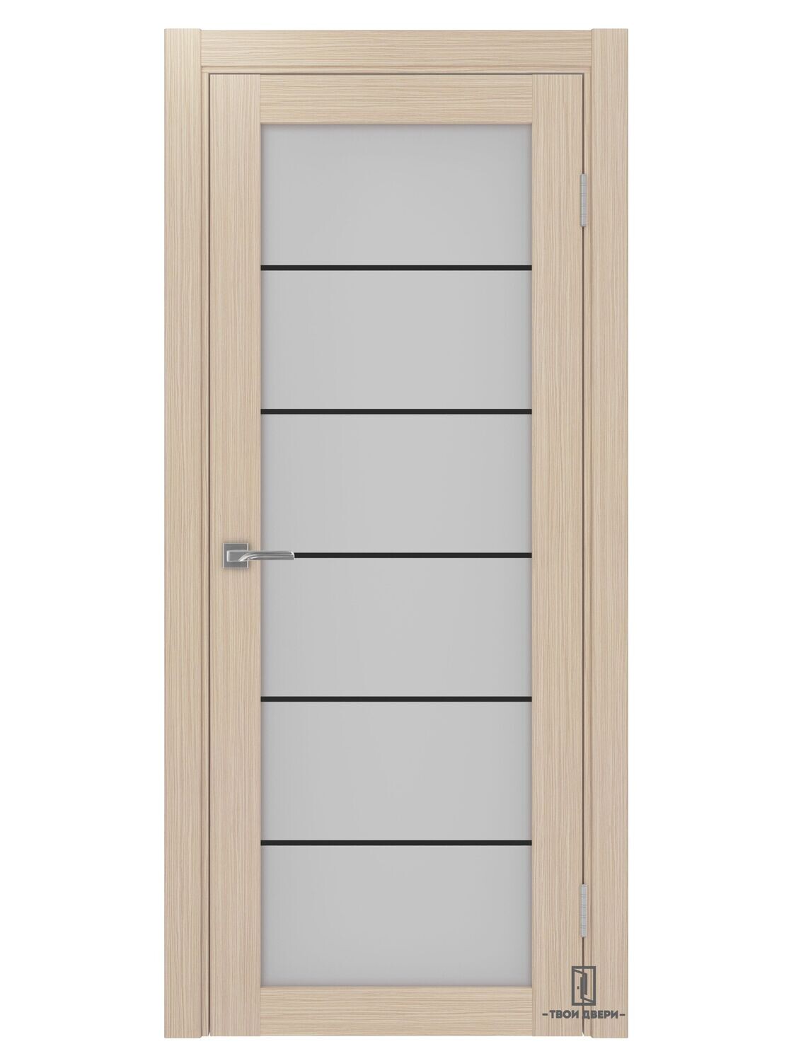 Дверь межкомнатная АСС 501.2 (черные молдинги), беленый дуб