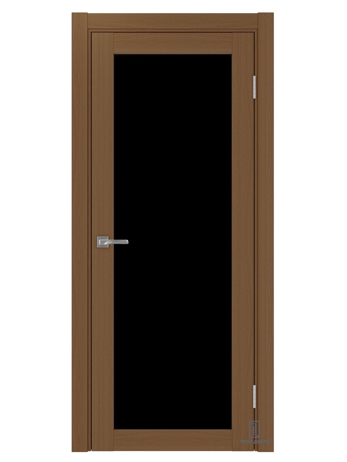 Дверь межкомнатная 501.2 черное стекло, орех