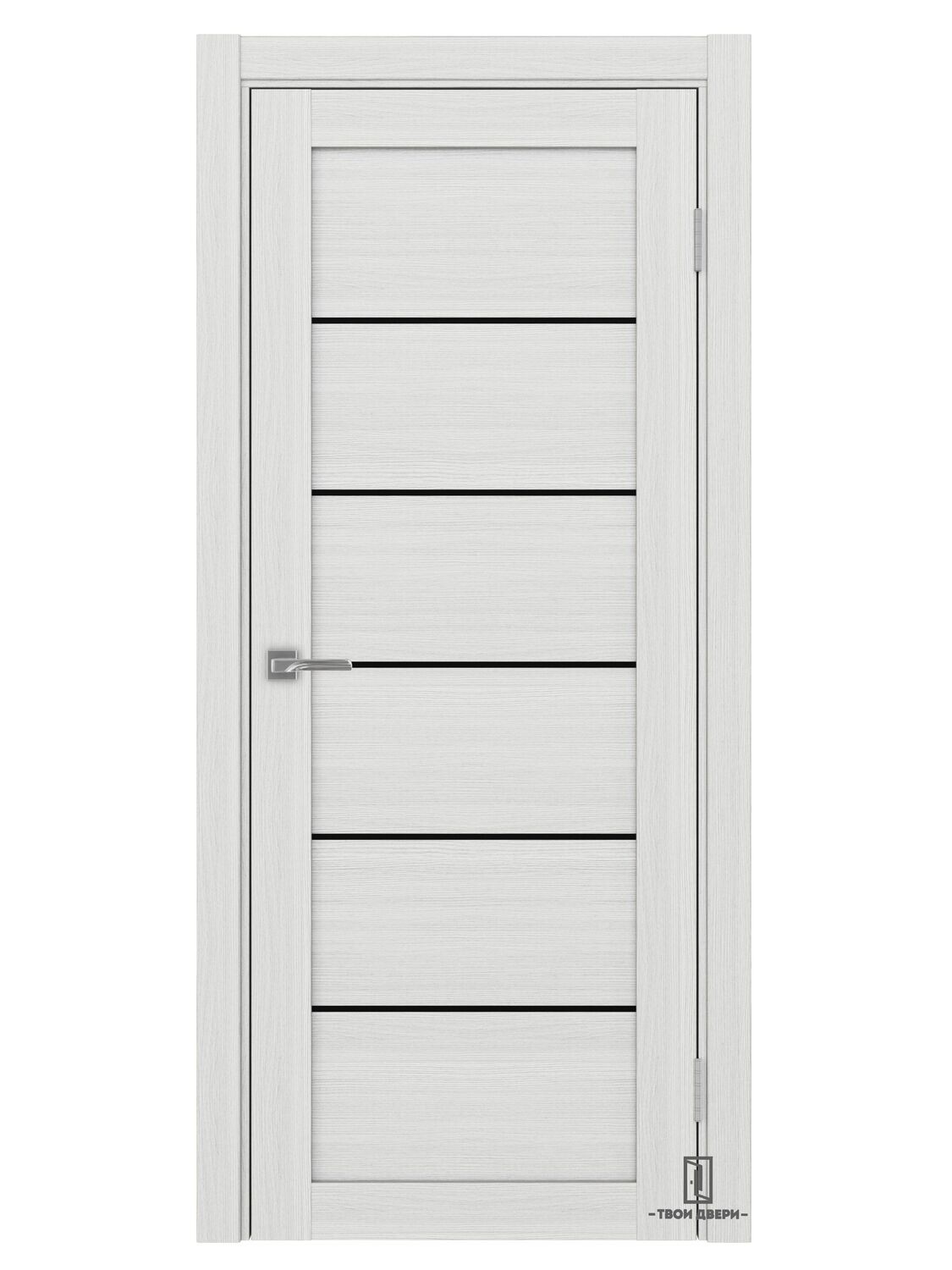 Дверь межкомнатная АПП 501.1 (черные молдинги), ясень серебристый, Ширина полотна, мм: 600