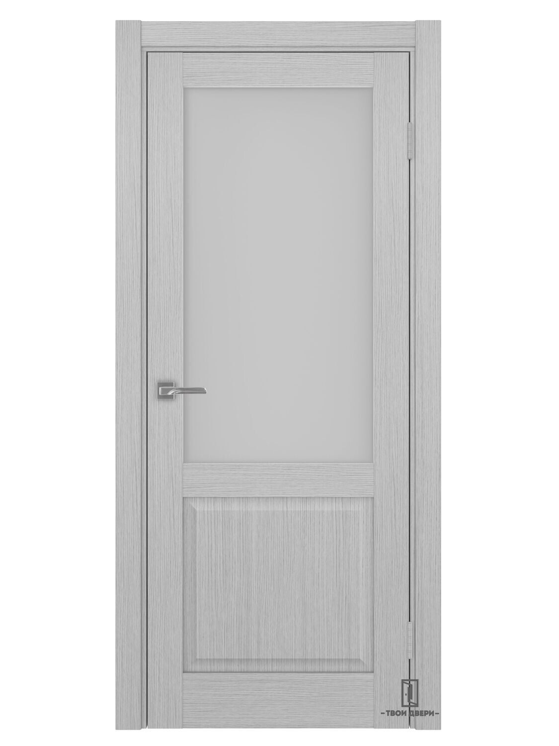 Дверь межкомнатная остекленная Оптима Порте &quot;602&quot;, дуб серый, Ширина полотна, мм: 600
